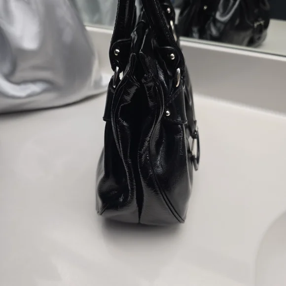 Salvatore Ferragamo Black Patent  Leather Handbag ( EUC! - Picture 4 of 14